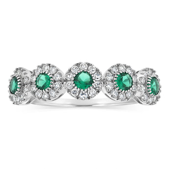 Luminesce Lab Grown 1/4 Carat Diamonds 3 Created Emerald Sterling Silver