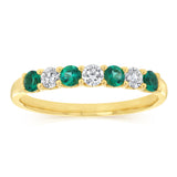 Luminesce Lab Grown 9ct Yellow Gold Created Emerald 0.30 Carat Diamond Ring