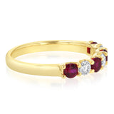 Luminesce Lab Grown 9ct Yellow Gold Created Ruby 0.30 Carat Diamond Ring