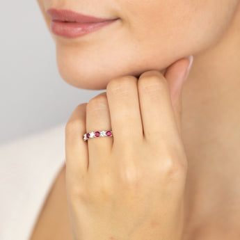 Luminesce Lab Grown 9ct Yellow Gold Created Ruby 0.30 Carat Diamond Ring