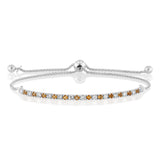 Natural Citrine and Luminesce Lab Grown 1/2 Carat Diamond Bracelet Bolo Clasp in Sterling Silver