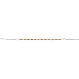Natural Citrine and Luminesce Lab Grown 1/2 Carat Diamond Bracelet Bolo Clasp in Sterling Silver