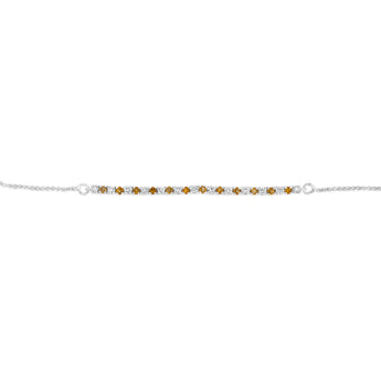 Natural Citrine and Luminesce Lab Grown 1/2 Carat Diamond Bracelet Bolo Clasp in Sterling Silver