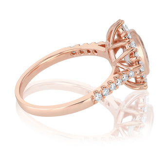 Luminesce Lab Grown 1/2 Carat Diamond and Morganite Dress Ring in 9ct Rose Gold