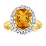 Luminesce Lab Grown 0.49 Carat Diamond and Natural Citrine Dress Ring in 9ct Yellow Gold