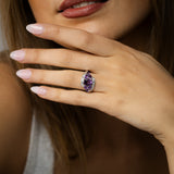0.14 Carat Luminesce Lab Grown Diamond and Natural Amethyst Ring in Sterling Silver