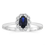 0.27 Carat Luminesce Lab Grown Diamond and Created Sapphire Ring in 9ct White Gold