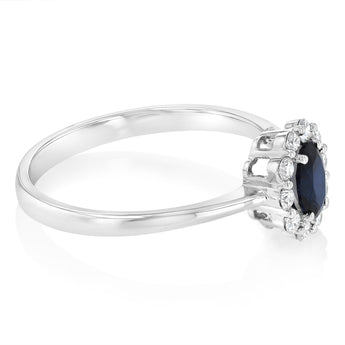 0.27 Carat Luminesce Lab Grown Diamond and Created Sapphire Ring in 9ct White Gold