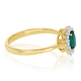 0.27 Carat Luminesce Lab Grown Diamond and Created Emerald Ring in 9ct Yellow Gold