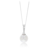 Luminesce Lab Grown 1/4 Carat Diamond and White South Sea Pearl Pendant on 45cm Chain in Sterling Silver