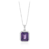Luminesce Lab Grown 0.33 Carat Diamond and Amethyst Pendant in Sterling Silver with 45cm Chain