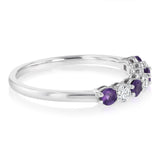 Luminesce Lab Grown 1/4 Carat Diamond and Amethyst Ring in Sterling Silver