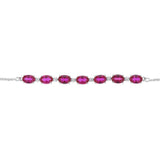 Luminesce Lab Grown 1/10 Carat Diamond and 4.15 Carat Created Ruby Bolo Bracelet in Sterling Silver