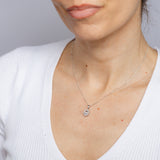 Luminesce Lab Grown 0.14 Carat Diamond and Aquamarine Pendant in Sterling Silver