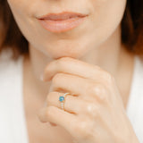 Luminesce Lab Grown 1/4 Carat Diamond and Triplet Opal Ring in 9ct Yellow Gold