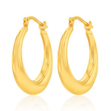 Load image into Gallery viewer, 9ct Yellow Gold Silver Filled Plain Graduated 20mm Hoop Earrings