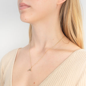 9ct Yellow Gold Silver Filled Dolphin Pendant