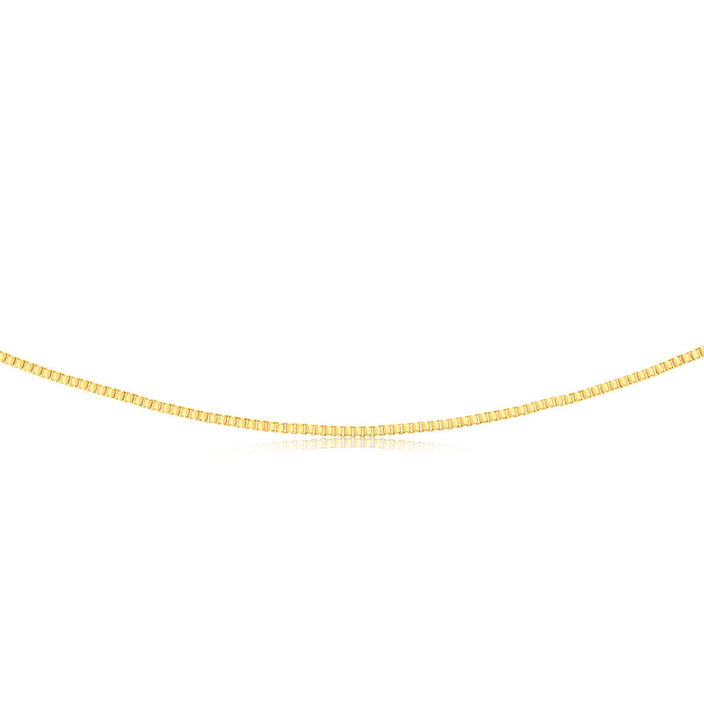 9ct Yellow Gold Silver Filled 55cm Box Chain