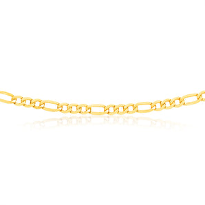 9ct Yellow Gold Silver Filled 55cm 150 Gauge Figaro Chain
