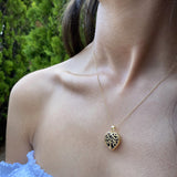 9ct Yellow Gold Silver Filled Heart Shaped filigree Tree of Life 18mm Locket Pendant