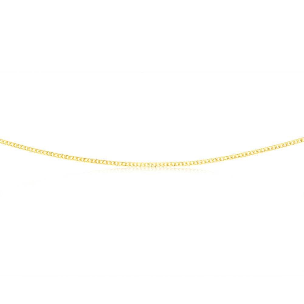 9ct Yellow Gold Silver Filled Delicate 45cm Curb Chain