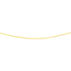 9ct Yellow Gold Silver Filled Delicate 45cm Curb Chain