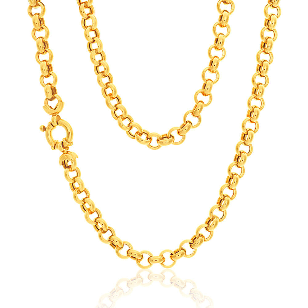 9ct Magnificent Yellow Gold Silver Filled Belcher Chain