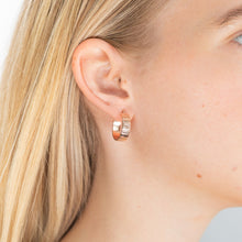 Load image into Gallery viewer, 9ct Rose Gold Silver Filled Diamond Cut Hoop Earrings