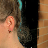 9ct Two Tone Gold Silver Filled Diamond Cut Hoops Earrings