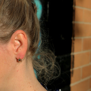 9ct Two Tone Gold Silver Filled Diamond Cut Hoops Earrings