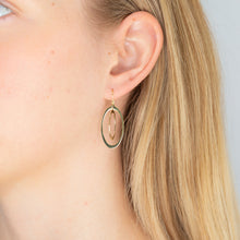 Load image into Gallery viewer, 9ct Yellow Gold  Silver Filled Duo dangling Circle Drop Earrings
