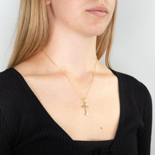 Load image into Gallery viewer, 9ct Yellow &amp; White Gold Silver Filled Crucifix