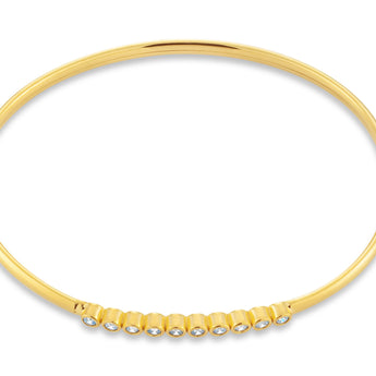 9ct Gold Filled Cubic Zirconia Bezel Set Bangle
