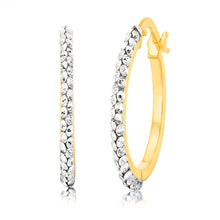 Load image into Gallery viewer, 9ct Yellow Gold Filled 15mm Crystal Hoop Earrings