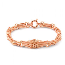 Load image into Gallery viewer, 9ct Rose Gold Silver Filled Gate 21cm Ladies Bracelet
