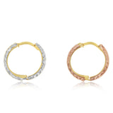9ct Yellow Gold Silver Filled Diamond Cut 11mm Sleeper Earrings