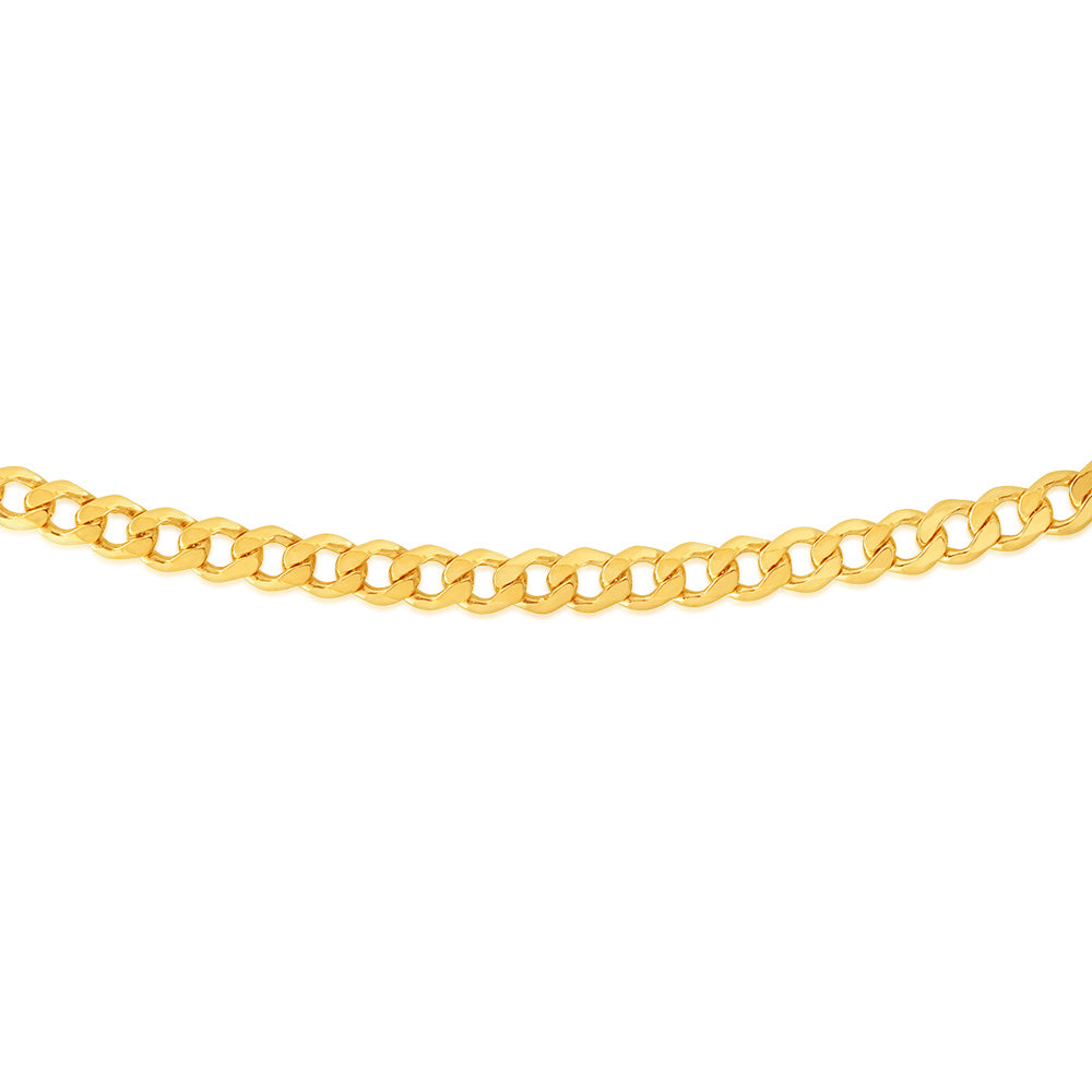 9ct Yellow Gold Silverfilled Flat Curb 200 Gauge 55cm 9SS Chain