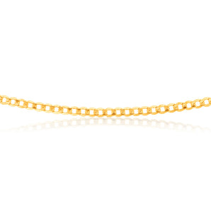 9ct Yellow Gold Silver Filled Super Flat Curb 80 Gauge 45cm Chain