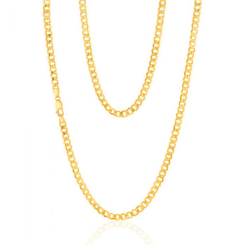 9ct Yellow Gold Silverfilled Flat Curb 120 Gauge 60cm Chain