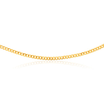 9ct Yellow Gold Silverfilled Flat Curb 120 Gauge 60cm Chain