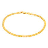 9ct Yellow Gold Silverfilled Curb 100 Gauge 21cm Bracelet