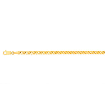 9ct Yellow Gold Silverfilled Curb 100 Gauge 21cm Bracelet