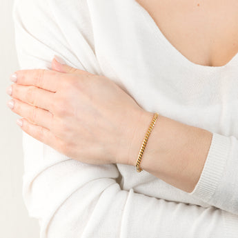 9ct Yellow Gold Silverfilled Curb 100 Gauge 21cm Bracelet