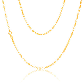 9ct Yellow Gold Silverfilled Belcher 80 Gauge 45cm Chain