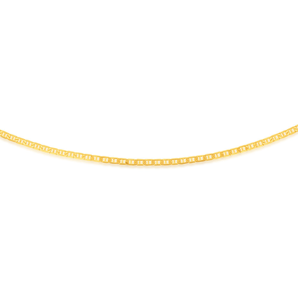 9ct Yellow Gold Silverfilled Anchor 80Gauge 50cm Chain