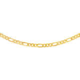 9ct Silverfilled Yellow Gold 180 Gauge Bevelled Figaro 55cm Chain