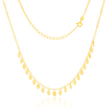 Load image into Gallery viewer, 9ct Yellow Gold Silverfilled Small Gold Leaves On 30+7cm Choker Chain