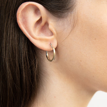 9ct Two Tone Gold Silver Filled Twist Hoop Earrings