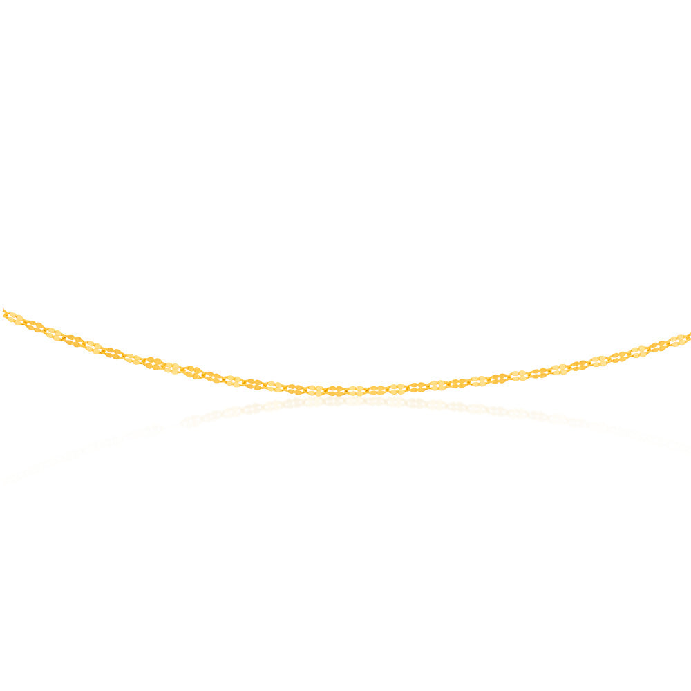 9ct Yellow Gold Silverfilled Fancy 40 Gauge 50cm Chain
