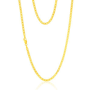 9ct Yellow Gold Silver Filled Anchor 80Gauge 50cm Chain